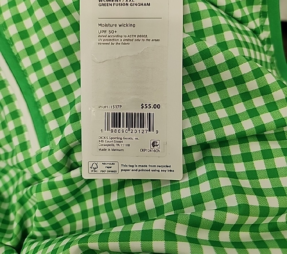 Walter Hagen Green Gingham Sleeveless Zip Polo Performance Tank Women's XXL New - Picture 8 of 8